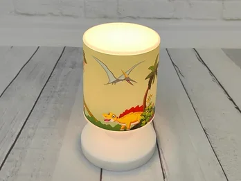 Niermann LED Akku Tischleuchte mit Dino Motiven per USB aufladbar, Höhe 20cm