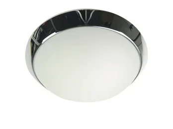 Niermann LED-Deckenleuchte rund, Opalglas matt, Dekorring Chrom, Ø 35cm