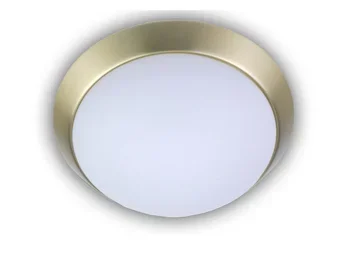 Niermann LED-Deckenleuchte rund, Opalglas matt, Dekorring Messing matt, Ø 30cm