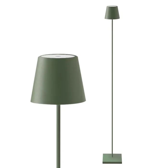 Nuindie LED Akku Stehleuchte Flex-Mood 2200K-2700K 180Lm in tannengrün IP54 120 cm Höhe inkl. Easy Connect Ladekabel