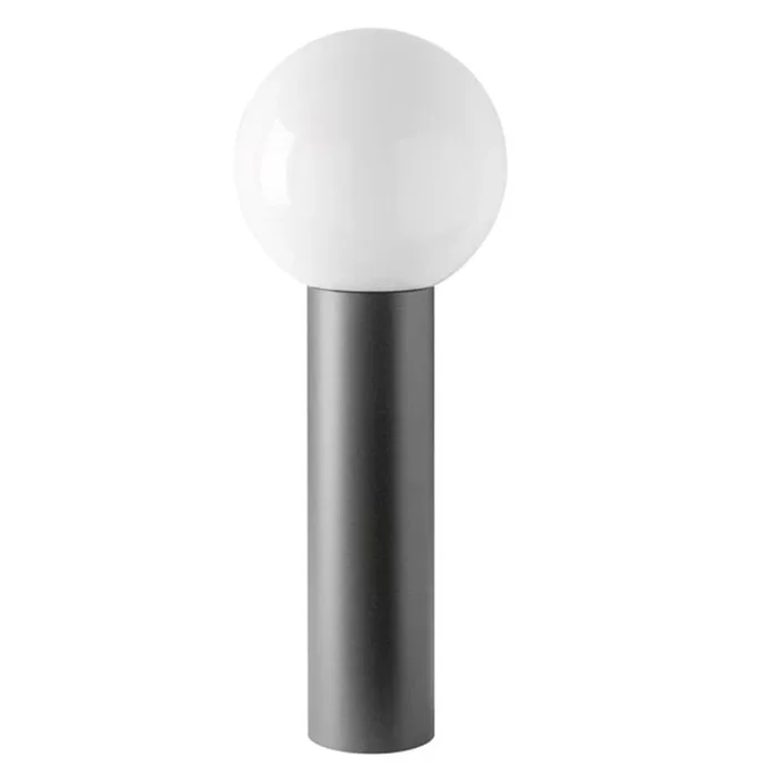 Outdoor Stehleuchte AQUA BALL, IP44, zylindrisch, 60cm, E27, Opalglas-Kugelschirm, Aluminium anthrazit