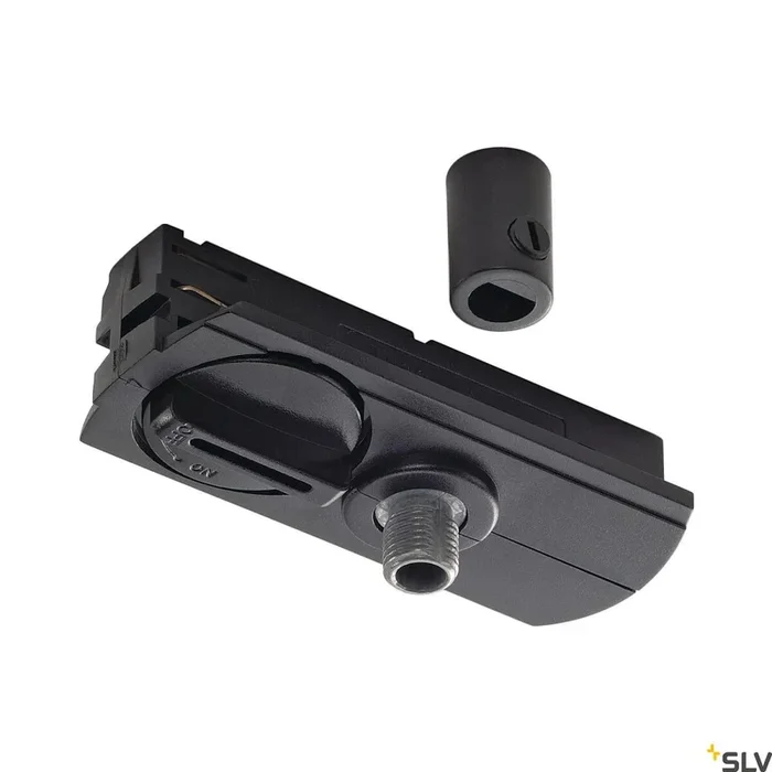 PENDELLEUCHTENADAPTER, für Hochvolt 1Phasen-Aufbauschiene, schwarz, inkl. Zugentlastung und Gewindestück
