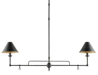 Prosperity Black Rectangular Chandelier Two Light Chandelier (9000-0114)