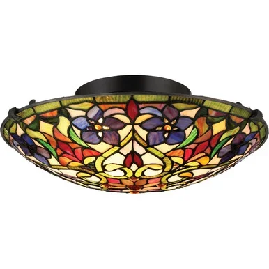 Quoizel Violets Two Light Flush Mount in Vintage Bronze – TFVT1617VB