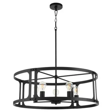 Quorum Colburn Five Light Pendant in Matte Black – 8231-5-59