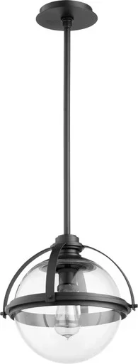 Quorum Meridian Globe Pendants One Light Pendant in Textured Black – 88-13-69