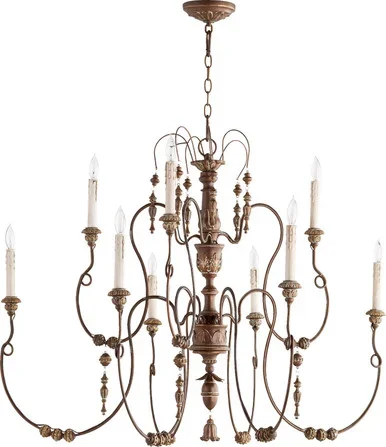 Quorum Salento Nine Light Chandelier in Vintage Copper – 6206-9-39