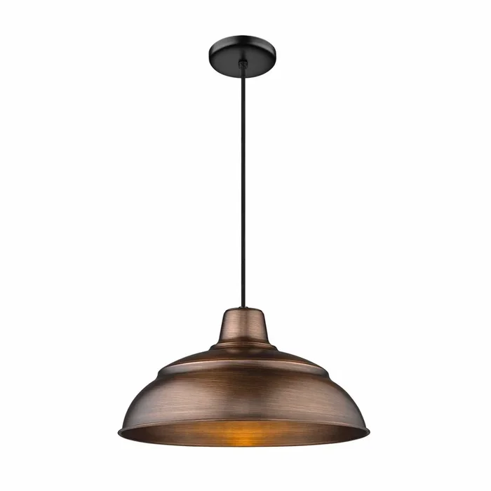 R Series Warehouse Pendant – Natural Copper – 17in. Diameter – E26 Medium Base