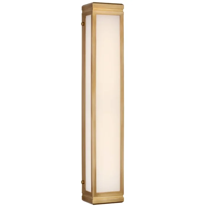 Ralph Lauren Hayles 26″ Bath Light in Natural Brass with White Glass Wall Light W5″ x H26″RL 2816NB-WG