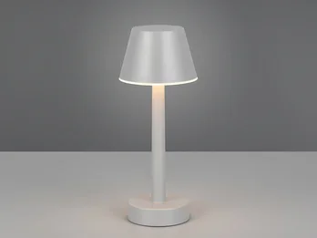 Reality Leuchten Akku Tischleuchte VIDAL kabellos, dimmbar, für Innen & Außen, Grau, Höhe 24,5cm