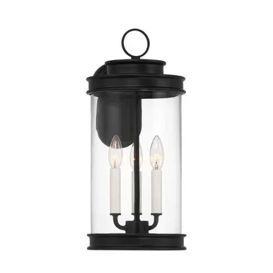 Savoy House Englewood Three Light Outdoor Wall Lantern in Matte Black – 5-905-BK