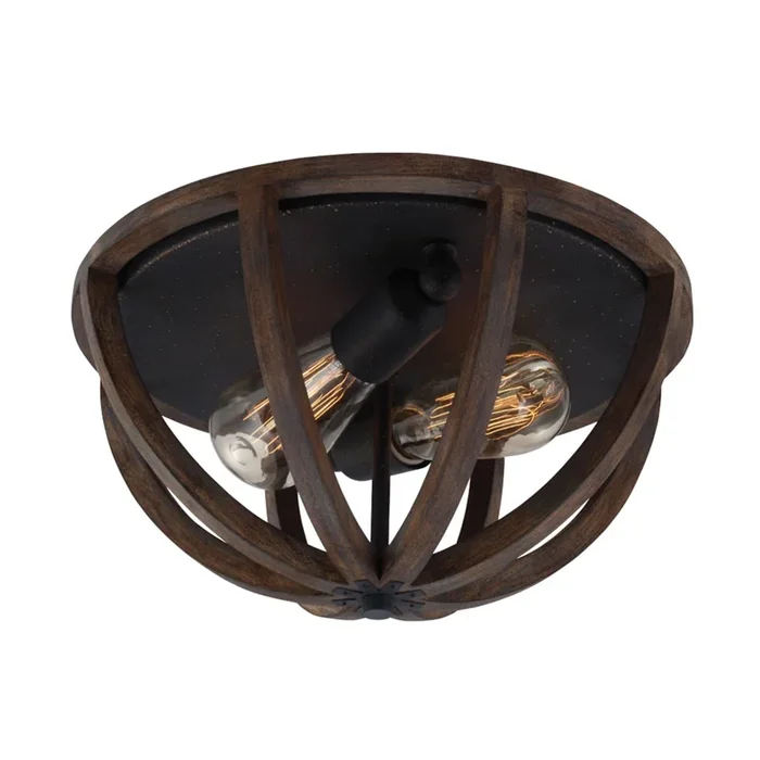 Sean Lavin Allier Flush Mount in Weathered Oak Wood / Antique Forged IronFM400WOW/AF
