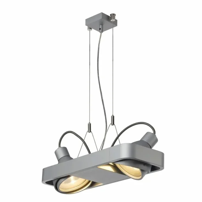 SLV Pendelleuchte AIXLIGHT© R2 DUO HIT silbergrau zweiflammig für 2 x 70W G12 dreh- & schwenkbar