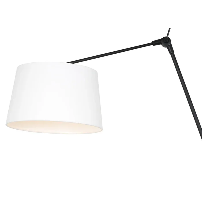 Steinhauer – Verstellbare Wandtischleuchte Prestige Chic 50 cm Leinen weiß mit schwarz