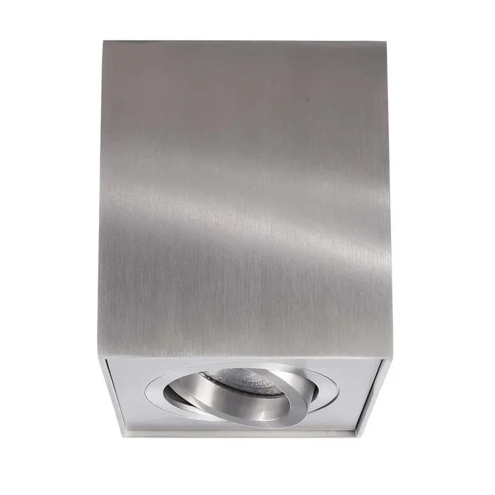 vierkante plafondremlamp Dato aluminium geborsteld 96x96mm