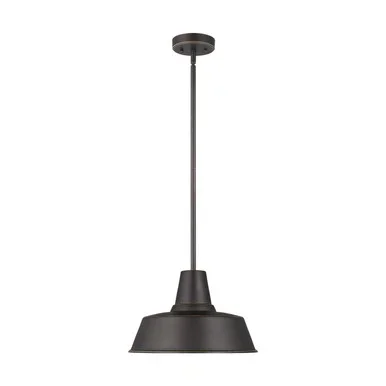 Visual Comfort Studio Barn Light One Light Outdoor Pendant in Antique Bronze – 6237401EN3-71