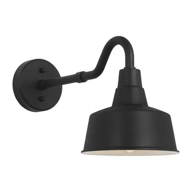 Visual Comfort Studio Barn Light One Light Wall Lantern in Textured Black – SLO1181EN3/TXB