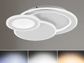 Wofi LED Deckenleuchte MOLA Weiß Fernbedienung dimmbar, Breite 49cm