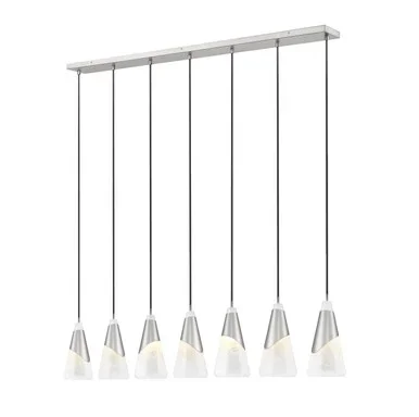 Z-Lite Aimie Seven Light Linear Chandelier in Brushed Nickel – 828P7-7L-BN