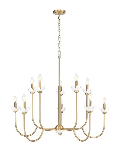 Z-Lite Allistair Ten Light Chandelier in Modern Gold – 352-10MGLD