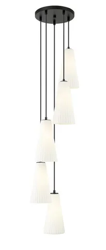 Z-Lite Farrell Five Light Chandelier in Matte Black – 3043P7-5R-MB