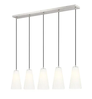 Z-Lite Farrell Five Light Linear Chandelier in Brushed Nickel – 3043P6-5L-BN