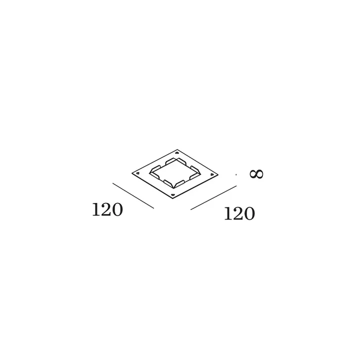 Zubeh�r f�r Treppenstufenleuchte LITO 1.0 / 2.0 – Einputzrahmen, 12 x 12cm